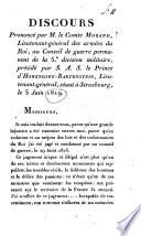 Discours prononcé par M. le comte Morand, lieutenant-général des armées du roi, au conseil de guerre permanent de la 5e division militaire, présidé par s.a.s. le prince d'Hohenlohe-Bartenstein, lieutenant-général, séant à Strasbourg, le 5 juin 1819