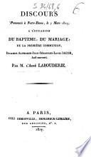 Discours prononcés à Notre-Dame, le 7 mars 1817, à l'occasion du baptême, du mariage, de la première communion, de sieur Alphonse-Jean-Sébastien-Louis Jacob, juif converti