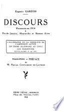 Discours prononcés en 1914 à Rio-de-Janeiro, Montevido [!] et Buenos-Aires