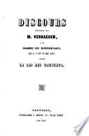 Discours prononcés par M. Verhaegen à la chambre des Représentants, les 5, 6 et 18 mai 1857, contre la loi des couvents