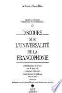 Discours sur l'universalité de la francophonie