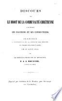 Discours sur le droit de la Communauté chrétienne à se choisir ses Pasteurs et ses Conducteurs