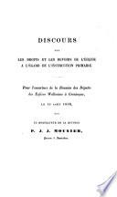 Discours sur les droits et les devoirs de l'Église à l'égard de l'instruction primaire