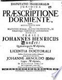 Disp. inaug. iur. de praescriptione dormiente
