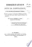 Dissertation sur la contagion et les maladies contagieuses en général, etc