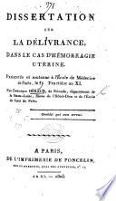 Dissertation sur la delivrance dans le cas d'hémorragie utérine