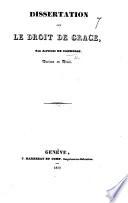 Dissertation sur le droit de grâce