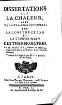 Dissertations sur la chaleur