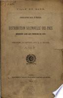 Distribution solennelle des prix décernés dans les concours de 1873