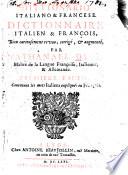 Dittionario Italiano et Francesa ...