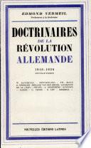 Doctrinaires de la revolution allemande (1918-1939)