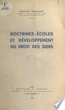 Doctrines-écoles et développement du droit des gens