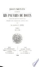 Documents concernant les pauvres de Rouen: 1631-1763