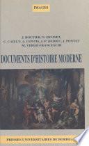 Documents d'histoire moderne : Du milieu du XVIIe siècle à la fin du XVIIIe siècle