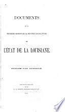 Documents de la première session de la seconde législature de l'état de la Louisiane