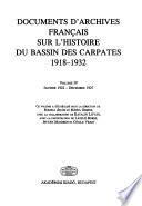 Documents diplomatiques français sur l'histoire du bassin des Carpates