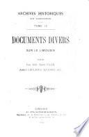 Documents divers sur le Limousin