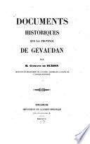 Documents historiques sur la province de Gévaudan