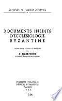 Documents inédits d'ecclésiologie byzantine