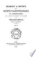 Documents & rapports de la Société paléontologique et archéologique de l'arrondissement judiciaire de Charleroi