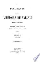 Documents relatifs à l'histoire du Vallais