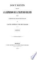 Documents relatifs à la répression de la traite des esclaves