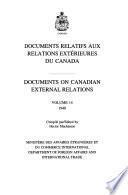 Documents Relatifs Aux Relations Extérieures Du Canada: 1948, compilé par