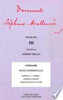 Documents Stéphane Mallarmé