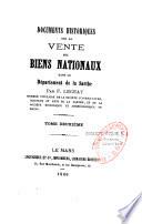 Documents sur la vente des biens nationaux dans le département de la Sarthe