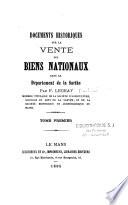 Documents sur la vente des biens nationaux dans le département de la Sarthe