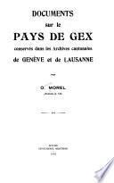 Documents sur le pays de Gex