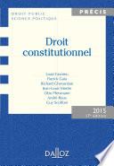 Droit constitutionnel. Édition 2015