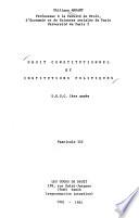 Droit constitutionnel et institutions politiques