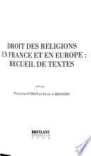 Droit des religions en France et en Europe