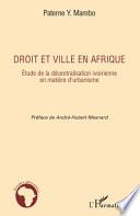 Droit et ville en Afrique