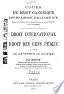 Droit international et droit des gens public d'après le Decretum de Gratien