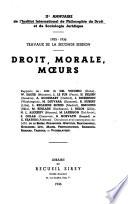 Droit, morale, mœurs