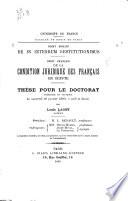 Droit romain, De in integrum restitutionibus ; Droit français, De la condition juridique des Français en Egypte