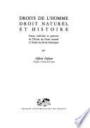 Droits de l'homme, droit naturel et histoire