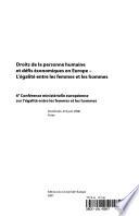 Droits de la personne humaine et défis économiques en Europe, l'égalité entre les femmes et les hommes