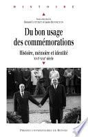 Du bon usage des commémorations
