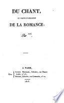 Du chant et particulièrement de la romance