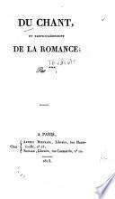 Du chant, et particulièrement de la romance