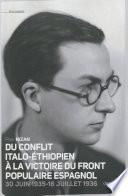 Du conflit italo-éthiopien à la victoire du front populaire espagnol
