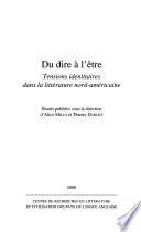 Du dire à l'être