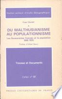 Du Malthusianisme Au Populationnism