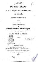 Du mouvement scientifique et littéraire en Europe, pendant l'année 1840