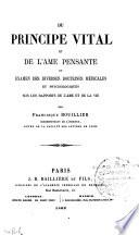 Du principe vital et de l'âme pensante