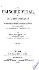 Du principe vital et de l'âme pensante