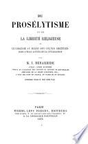 Du prosélytisme et de la liberté religieuse